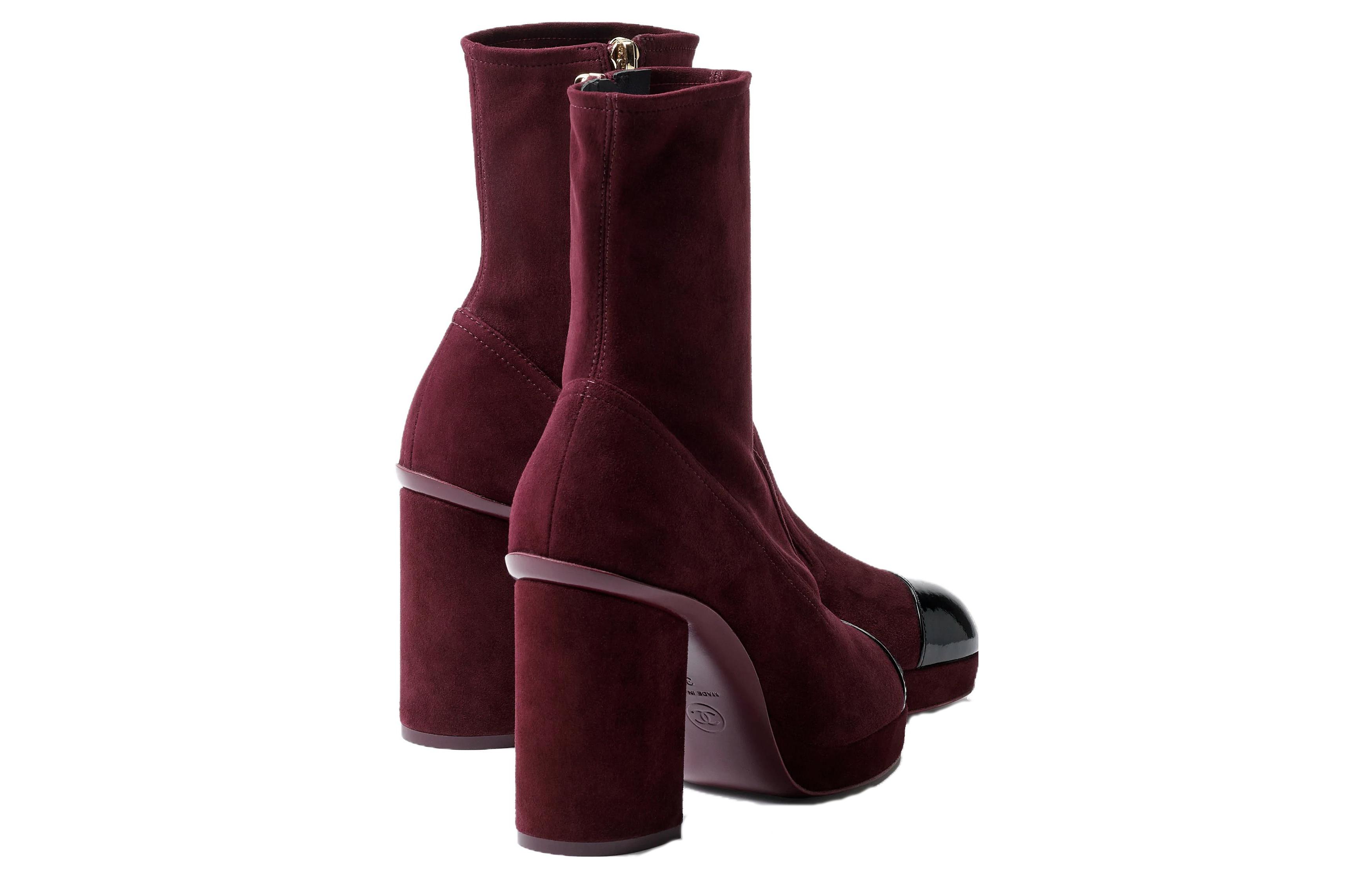 (W) Chanel Short Boots 'Burgundy Patent Leather' 圖 4