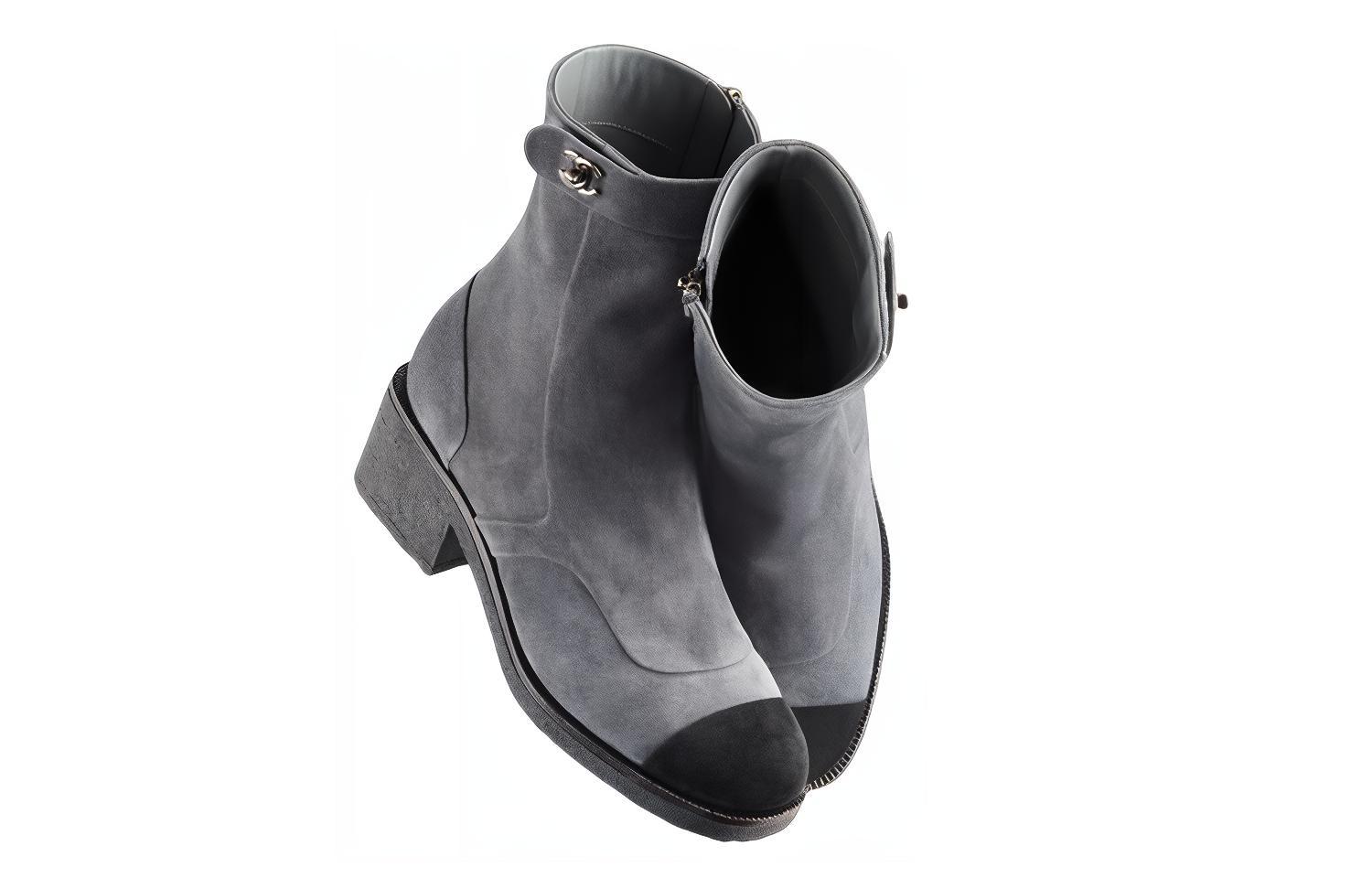 (W) Chanel Short Boots 'Dark Grey Suede' 圖 3