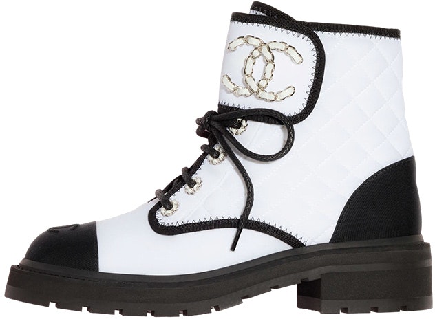 women-chanel-short-lace-up-boots-black-and-white-g38273-y55674-k3646