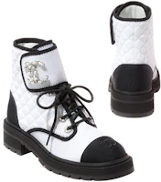 Order (W) Chanel Sepatu Bot Pendek Tali 'Hitam dan Putih' G38273-Y55674-K3646