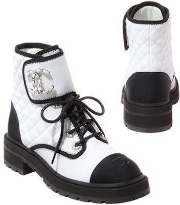 (Women) Chanel Short Lace-Up Boots 'Black and White' G38273-Y55674-K3646 Order (Women) Chanel Short Lace-Up Boots 'Black and White' G38273-Y55674-K3646