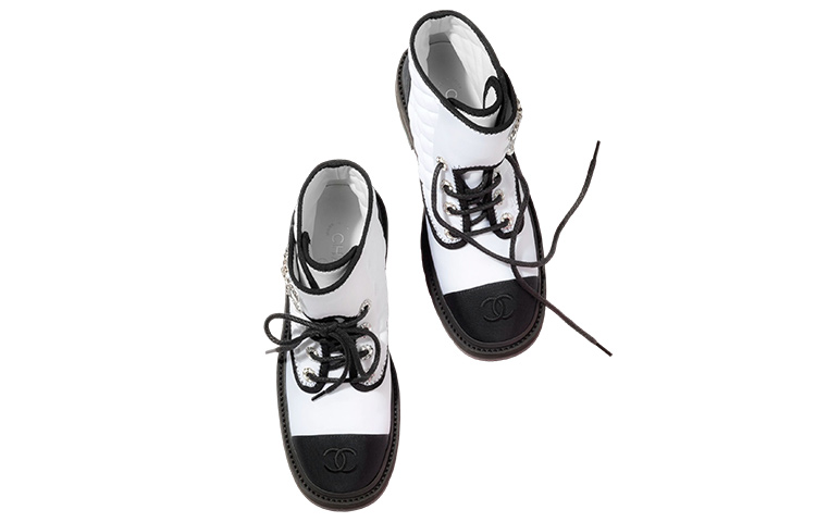 Lookbook (W) Botas Cortas con Cordones Chanel 'Blanco y Negro' G38273-Y55674-K3646