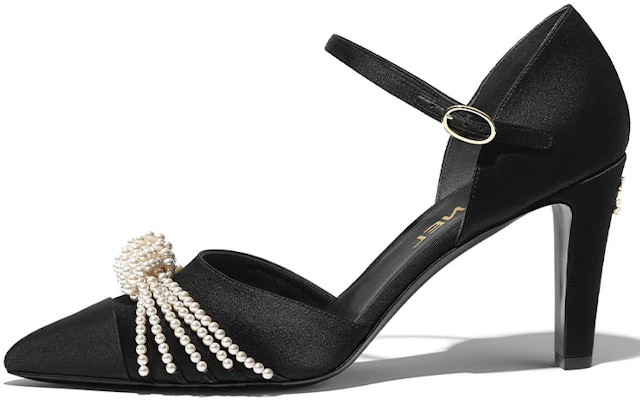 (W) Chanel Talons Hauts en Soie et Satin ''Lacets Noirs'' G36466-Y52086-94305 Buy (W) Chanel Talons Hauts en Soie et Satin ''Lacets Noirs'' G36466-Y52086-94305