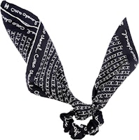 (Women) CHANEL Silk Hair Scrunchie Black with Full Logo Print. AA8028-B07406-NG545 (Women) CHANEL Silk Hair Scrunchie Black with Full Logo Print. AA8028-B07406-NG545