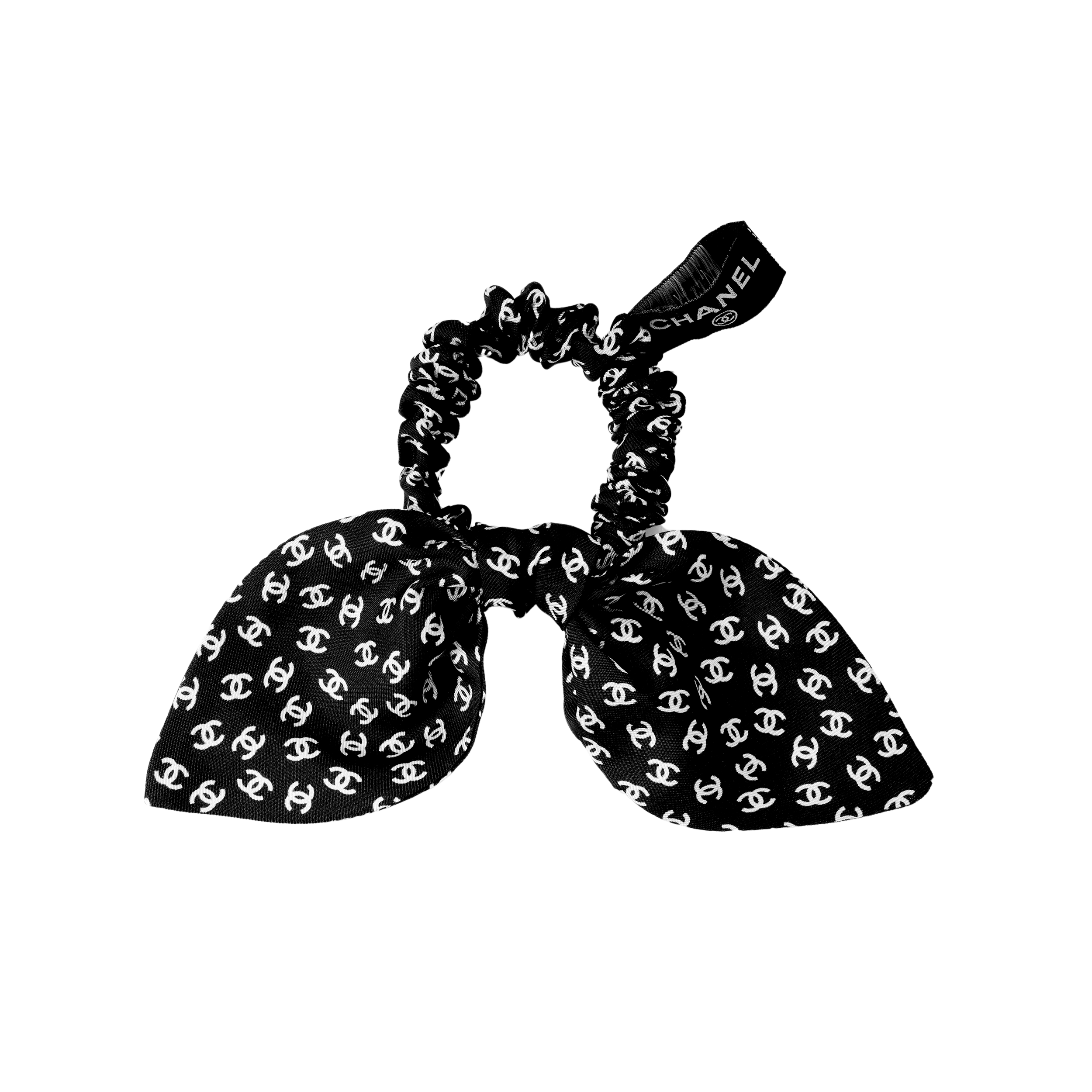 (Women) CHANEL Silk Hair Tie for Women in Black - Trendy and Fashionable Accessory AA8925B10402NM735