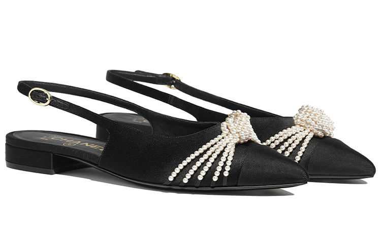 (W) Chanel Silk Satin and Grosgrain Flats 'Black' 圖 3