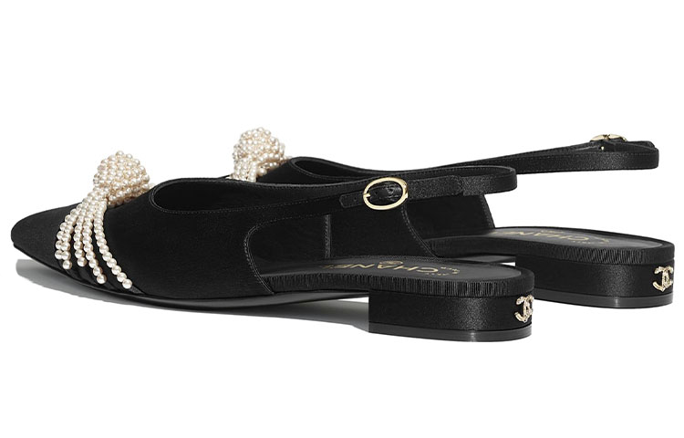 (W) Chanel Silk Satin and Grosgrain Flats 'Black' 圖 4
