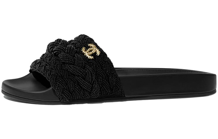 (W) Chanel Slide 'Black'