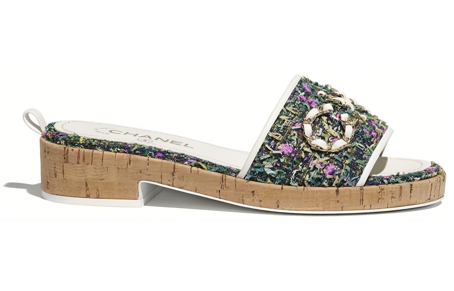 (W) Chanel Slide 'Green Casual Twill' 圖 2