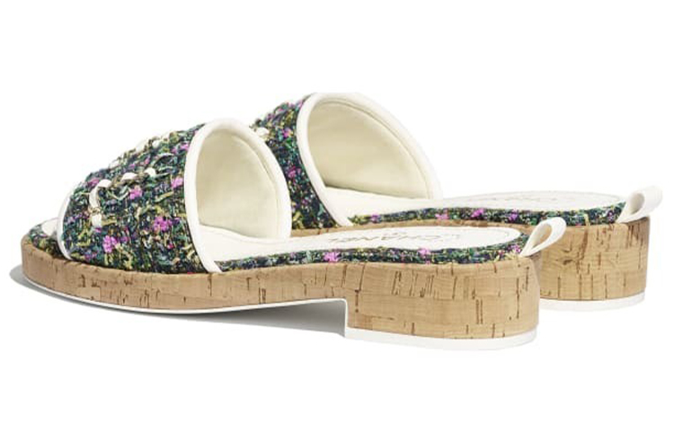 (W) Chanel Slide 'Green Casual Twill' 圖 4