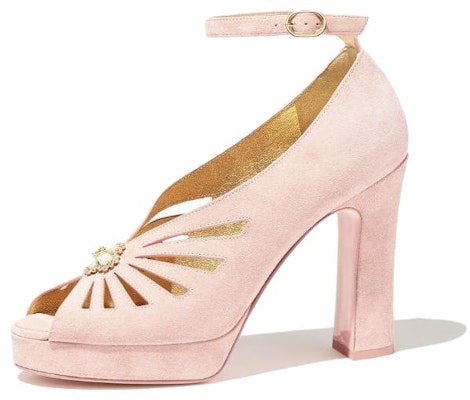 (Women) Chanel Slingback 'Comfortable Versatile Chunky High Heel Pink' G45455-B15154-NT798 Buy (Women) Chanel Slingback 'Comfortable Versatile Chunky High Heel Pink' G45455-B15154-NT798