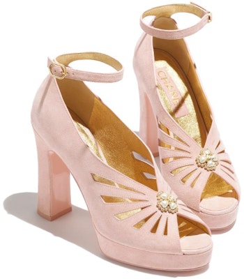(Women) Chanel Slingback 'Comfortable Versatile Chunky High Heel Pink' G45455-B15154-NT798 Lookbook (Women) Chanel Slingback 'Comfortable Versatile Chunky High Heel Pink' G45455-B15154-NT798