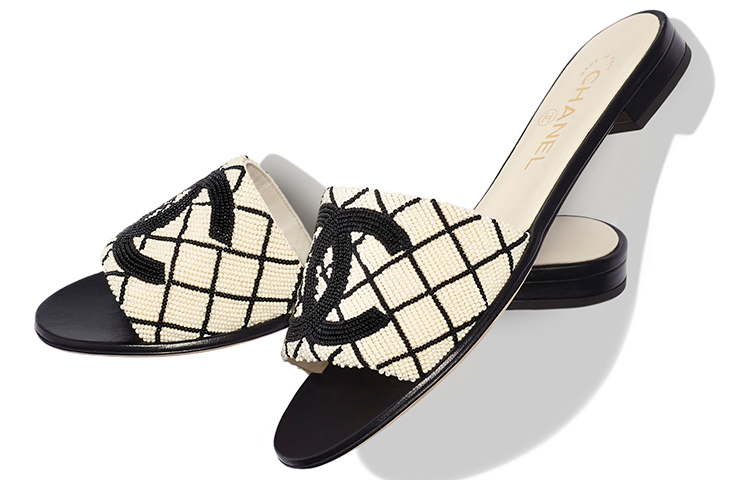 Shop (W) Chanel Slingback 'Bordir Mutiara' G35904-X53317-C7600