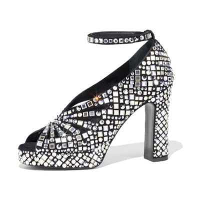 (W) Chanel Slingback CMFT Block High Heels 11cm 'Black and White'