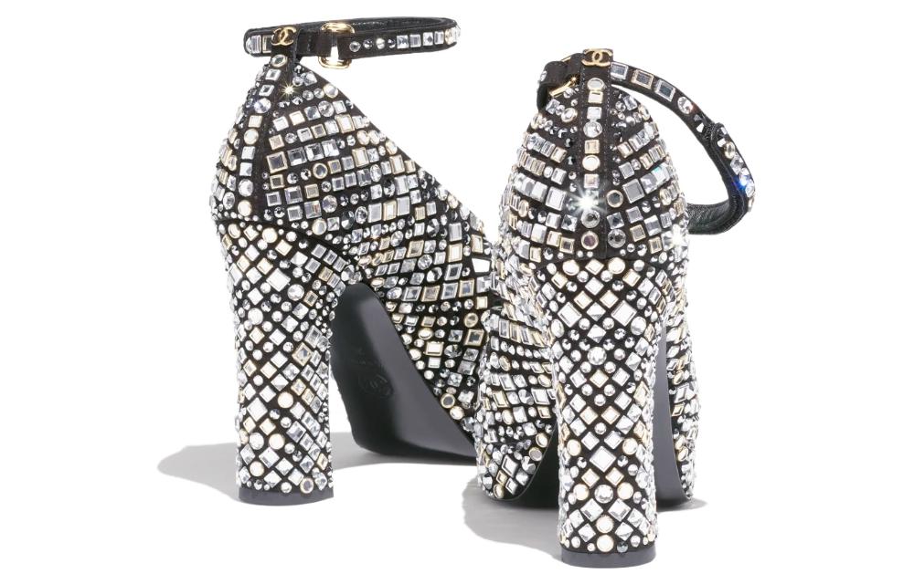 Shop (W) 香奈儿黑白色舒适高跟鞋11cm G45455-B15156-NT803