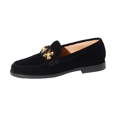 (W) Chanel Slip-On Flat 'Velvet CC Logo - Black'