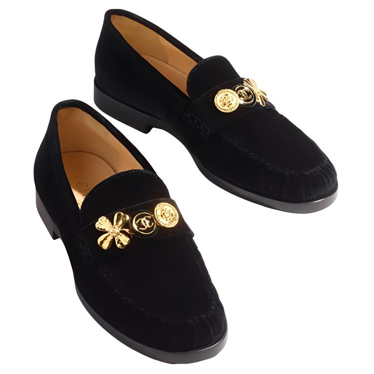 (W) Chanel Slip-On Flat 'Velvet CC Logo - Black' 圖 4