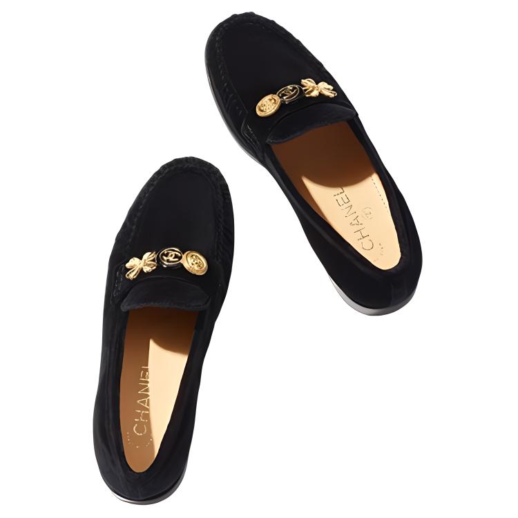 (W) Chanel Slip-On Flat 'Velvet CC Logo - Black' 圖 5