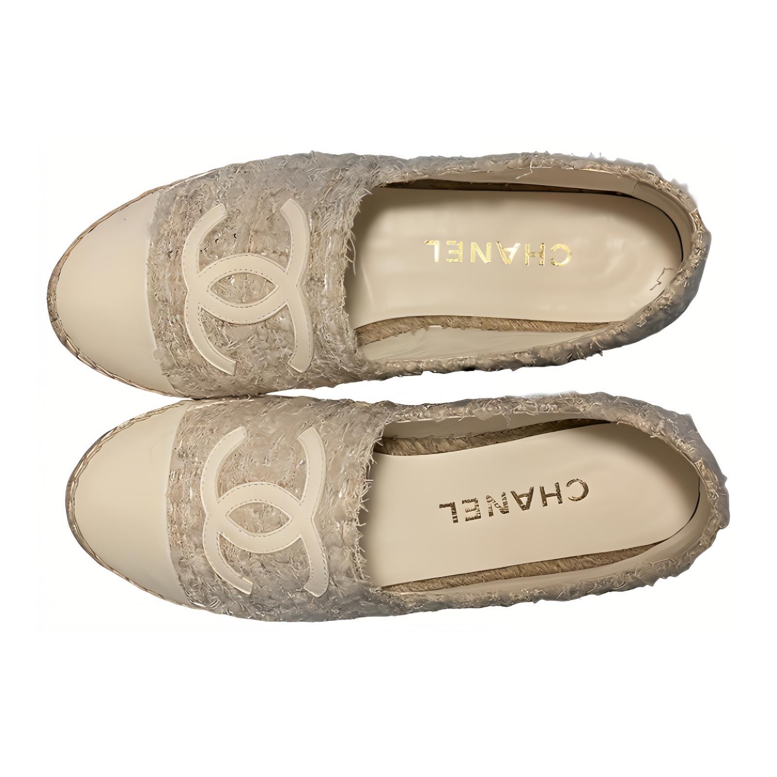 (W) Chanel Slip-On Round Toe Flats 'White' 圖 3
