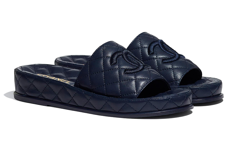 (W) Chanel Slipper 'Navy Blue' 圖 3