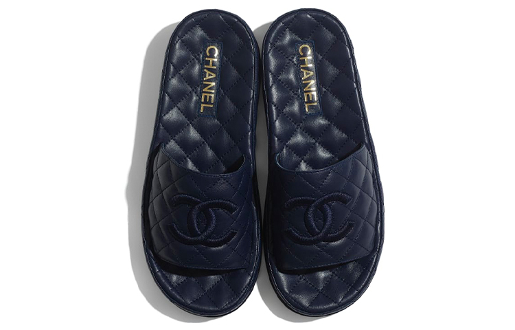 (W) Chanel Slipper 'Navy Blue' 圖 4