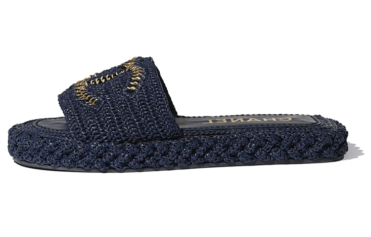 (W) Chanel Slipper 'Navy Rope'