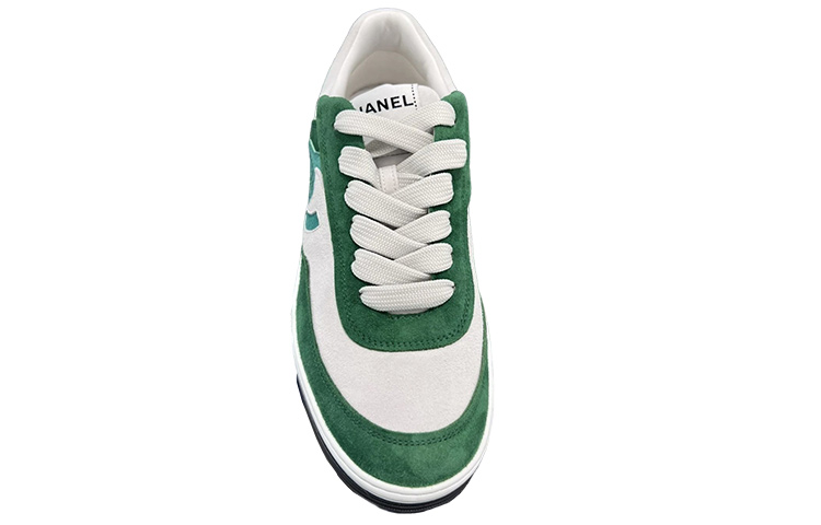 Lookbook CHANEL香奈兒 23P 皮革 低筒 繫帶 時尚板鞋 女款 白綠