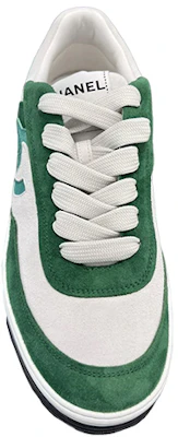 CHANEL香奈兒 23P 皮革 低筒 繫帶 時尚板鞋 女款 白綠 Lookbook CHANEL香奈兒 23P 皮革 低筒 繫帶 時尚板鞋 女款 白綠