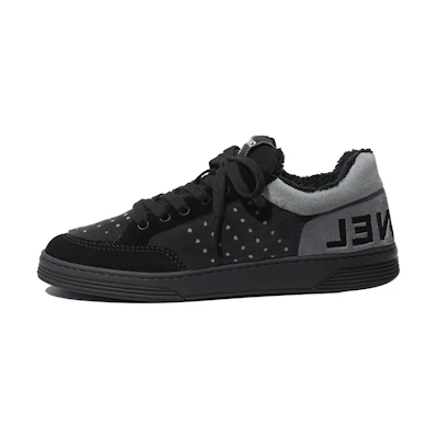 (W) Chanel Sneaker 'Black Grey Patchwork'