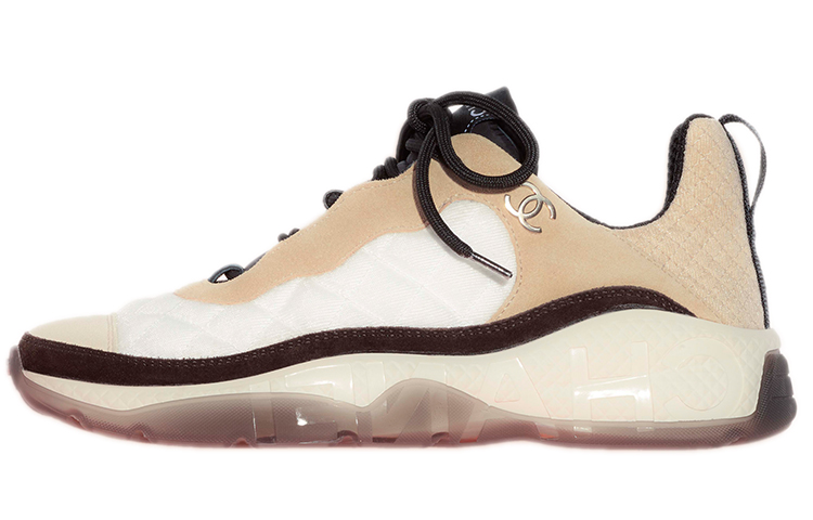 (W) Chanel Sneaker 'Mesh and Suede Calfskin Beige'