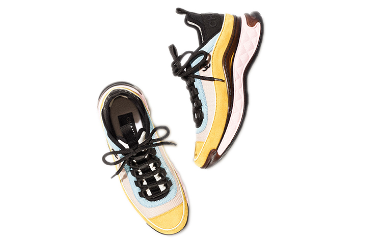 Shop (W) 샤넬 스니커즈 '파스텔 옐로우 & 블루' G39070-Y55826-K4286