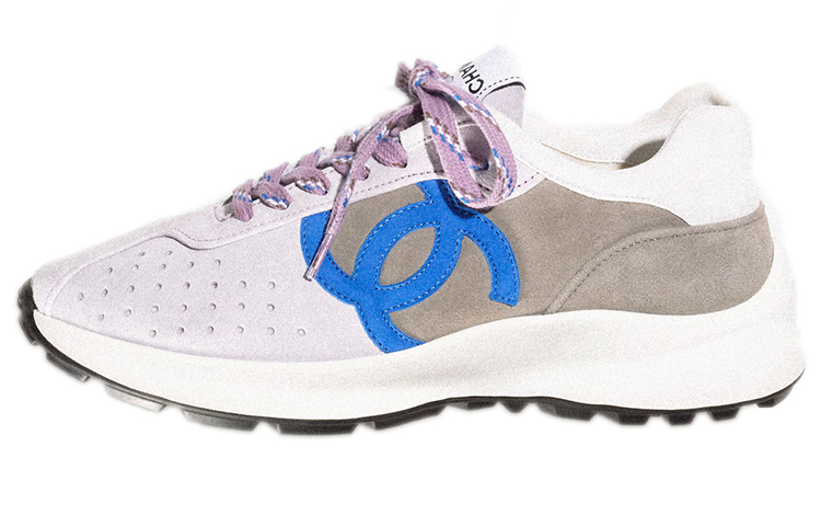 (W) Chanel Sneaker in 'Purple-Blue Deerskin Effect'