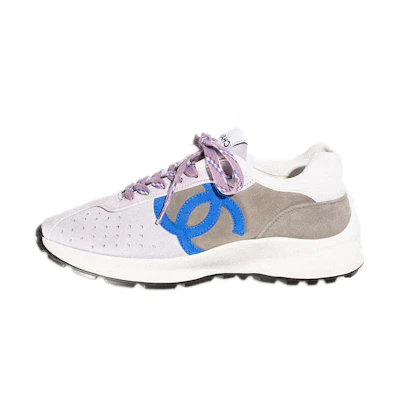 (W) Chanel Sneaker in 'Purple-Blue Deerskin Effect'
