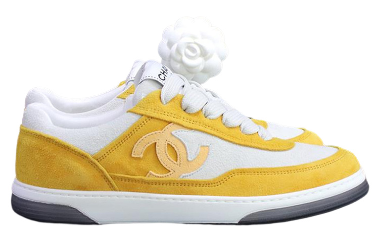 (W) Chanel Sneaker Low-Top Lace-Up 'Yellow White' 圖 2