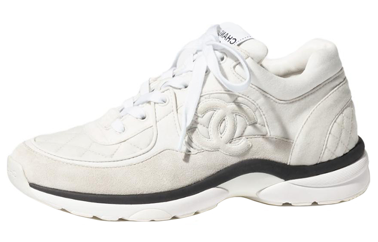 (W) Chanel Sneaker Low 'Light Grey Leather Fabric Logo' 圖 2