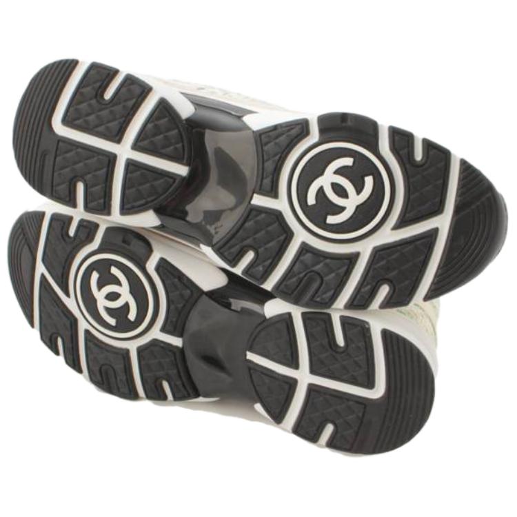 Purchase (W) Chanel Sneaker Rendah 'Logo Lace-Up - Beige Blue' G38299-Y56627-K6021