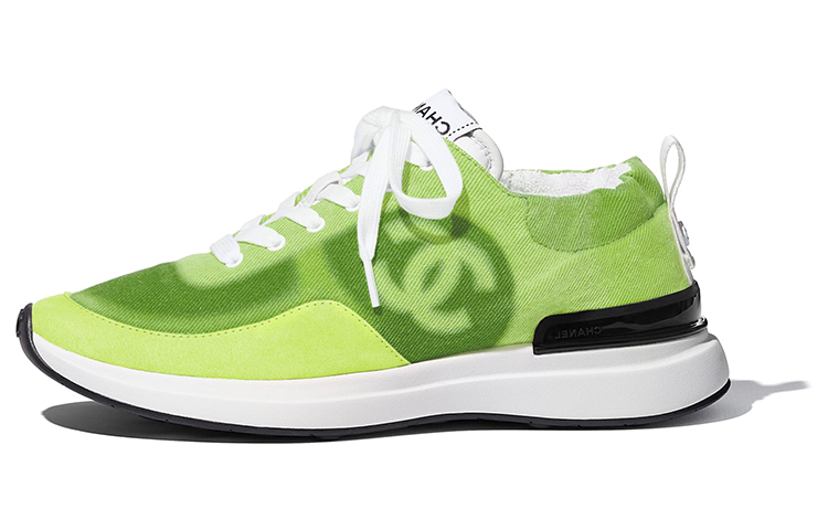 Buy (W) シャネル ネオンイエロー ロースニーカー G37494-Y55286-0K776