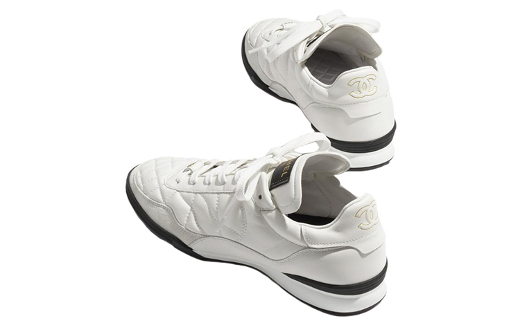 Shop (W) 香奈儿低帮运动鞋 '白色皮革' G40178-Y56625-0T614