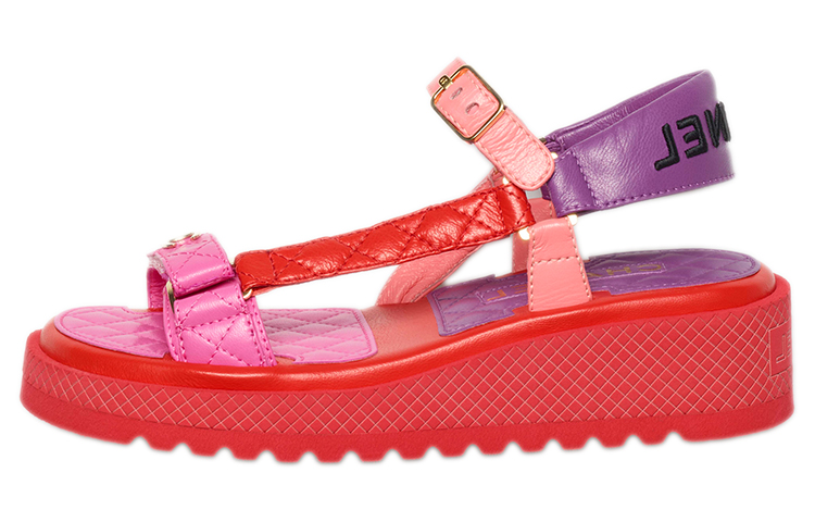 (W) Chanel Sneaker Sandal 'Red Lambskin Leather'