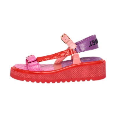 (W) Chanel Sneaker Sandal 'Red Lambskin Leather'