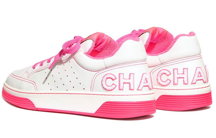 Shop (W) Chanel Sepatu Sneaker Putih Fuchsia G35934-X51648-C8653