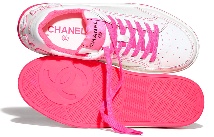 Purchase (W) Chanel Sepatu Sneaker Putih Fuchsia G35934-X51648-C8653