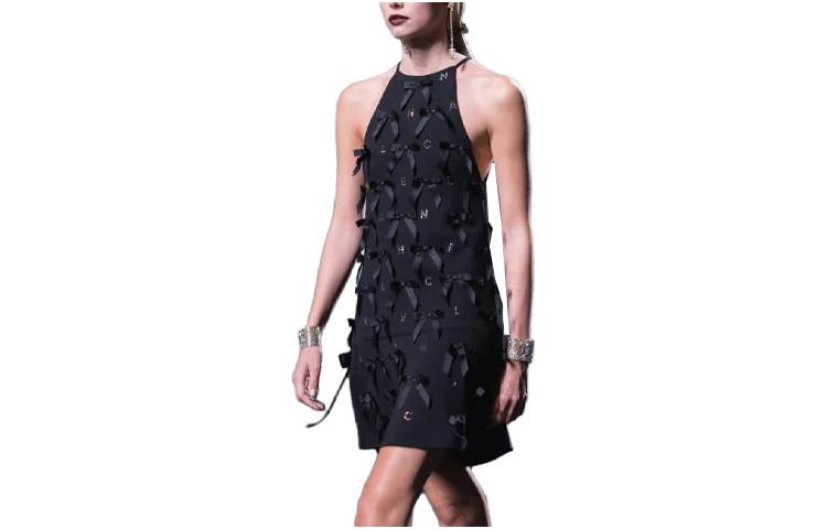 (Women) CHANEL Spring/Summer 2023  Halter Neck Bow Strap Dress Black P74930-V21533-94305
