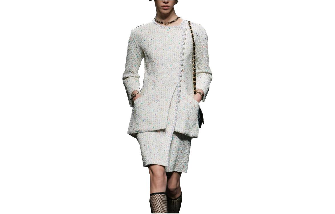 (Women) CHANEL Spring Summer 2023 Contrast Buttoned Short Coat Women’s White P74827-V66339-NN394