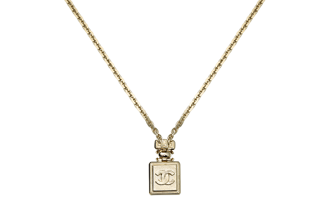 (Women) CHANEL Spring/Summer 2023 Gold Perfume Bottle Pendant Necklace with Rhinestones ABA323-B10497-NN165 圖 5