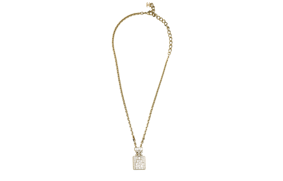 (Women) CHANEL Spring/Summer 2023 Gold Perfume Bottle Pendant Necklace with Rhinestones ABA323-B10497-NN165 圖 6