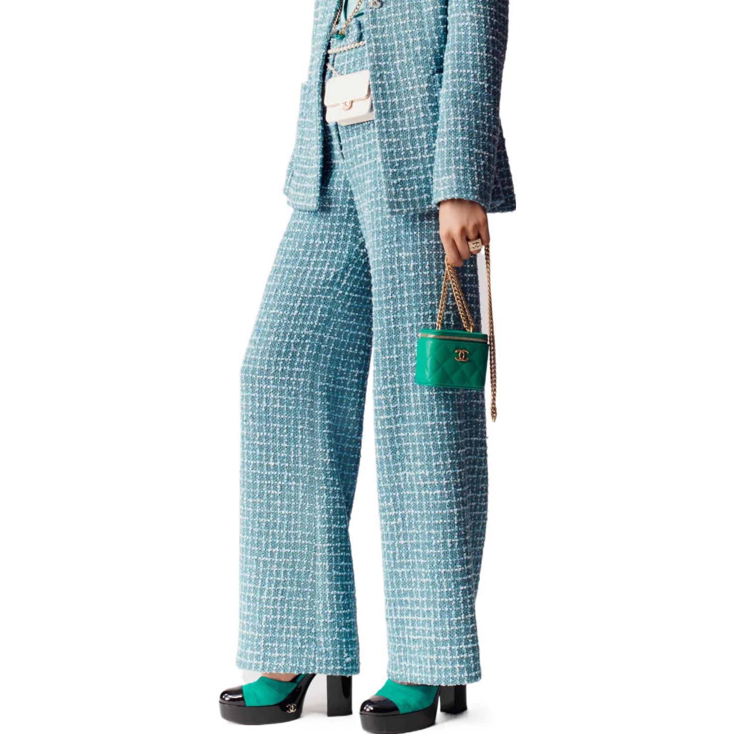 Purchase (W) シャネル 春夏 2023 ハイウエスト フレア リネンパンツ ブルー レディース カジュアル. P74427-V65662-NL536