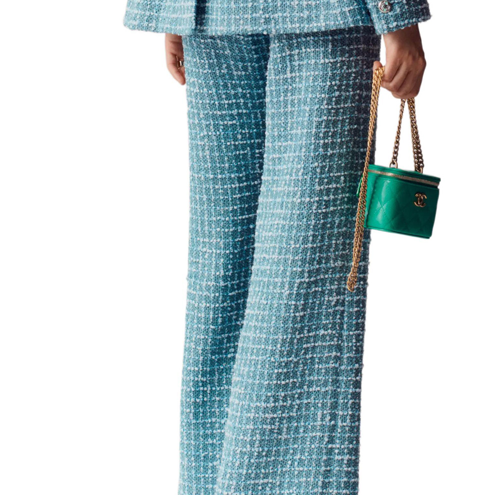 Details for (W) シャネル 春夏 2023 ハイウエスト フレア リネンパンツ ブルー レディース カジュアル. P74427-V65662-NL536