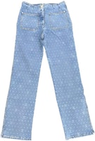 (Women) CHANEL Spring Summer 2023 Polka Dot Logo Printed Straight-Leg Jeans Women Light Blue P74503-V66049-NM672 (Women) CHANEL Spring Summer 2023 Polka Dot Logo Printed Straight-Leg Jeans Women Light Blue P74503-V66049-NM672