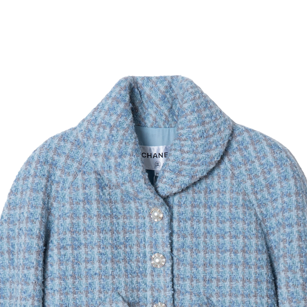 Purchase (W) シャネル 2024 春夏 ブルーチェック柄ラペル長袖ジャケット P73346-V64915-NJ593